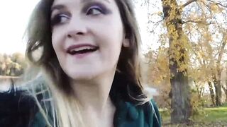 French Babe Masturbates Outdoors in Public Park