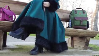 French Babe Masturbates Outdoors in Public Park