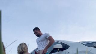 French Blond Babe Gets Fucked Outdoors in Public