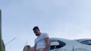 French Blond Babe Gets Fucked Outdoors in Public