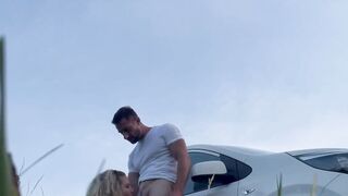 French Blond Babe Gets Fucked Outdoors in Public