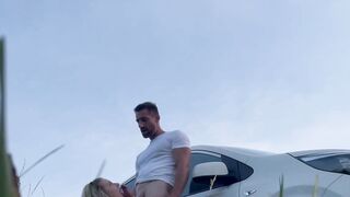French Blond Babe Gets Fucked Outdoors in Public