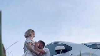French Blond Babe Gets Fucked Outdoors in Public