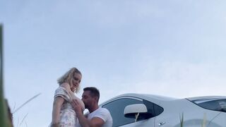French Blond Babe Gets Fucked Outdoors in Public