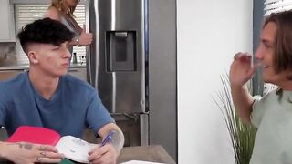 Stepsister's Hot MILF Threesome with Stepdad & Brother-in Law