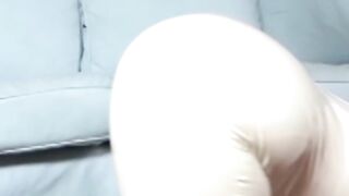 Brunette Babe Angelina Heart Spanking Her Pet's Ass in Leather Gloves