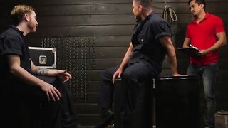 Rough & Raw - Suspended Bottom Gets Milked By Two Hunks In Threesome