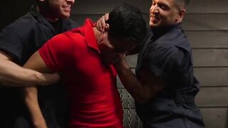 Rough & Raw - Suspended Bottom Gets Milked By Two Hunks In Threesome