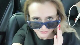 Russian Bombshell Sensually Fingers Herself In A Luxury Car