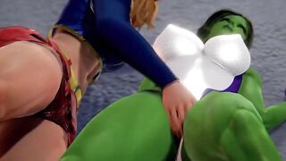 Supergirl x Hulk - Epic Collaboration of Two Powerful Heroes
