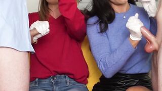 Step-Mom's Slutty Daughter Gets Double Facial From Stepbrothers