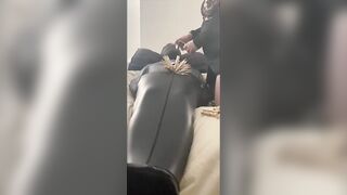 Sensory Deprivation Fetish inside Sleepsack with Estim and Clamps and