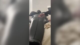 Sensory Deprivation Fetish inside Sleepsack with Estim and Clamps and