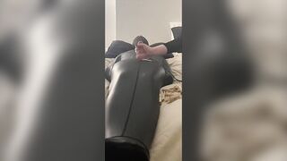 Sensory Deprivation Fetish inside Sleepsack with Estim and Clamps and