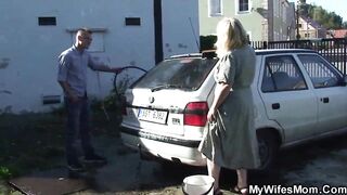 Cheating outdoot sex with big tit girlfriends mother