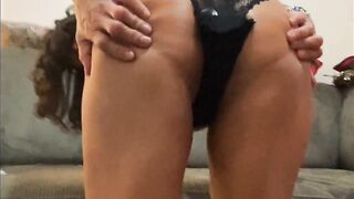 Anna Maria Older Hispanic Showing Off into Underwear Topless