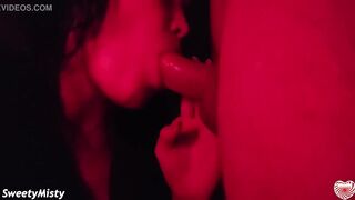 Hot Dark Haired Passionate Blowing Penis after Night Club - Creampie