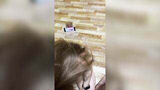 Little Blonde Nailed inside Mouth and Booty, Mfm Vibrator, double penetration