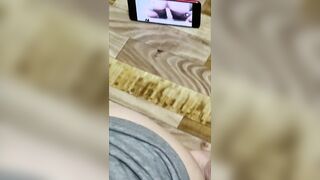 Little Blonde Nailed inside Mouth and Booty, Mfm Vibrator, double penetration