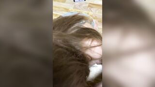 Little Blonde Nailed inside Mouth and Booty, Mfm Vibrator, double penetration