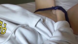 PetiteJapaneseTeen's Wet Pantie Adventure - Close-up Shower Masturbation