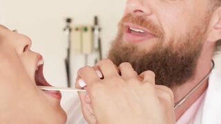 Petite Teen Slut Gets Examined By Huge Dick Doctor - POV Blowjob & Creampie