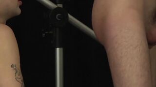 Tatted Up Hunk Ass-Fucks Bottom Guy in Anal Sex Threesome