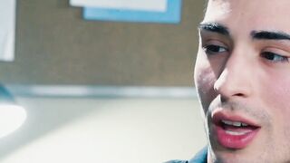 Prisoner Fisted By Cop On Precinct Desk - Luke Skywalker & Josh Mikaels