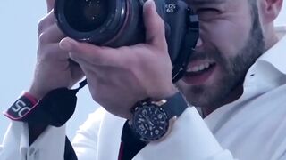 Classy Model Ass Bared For Muscular Photographer's Camera