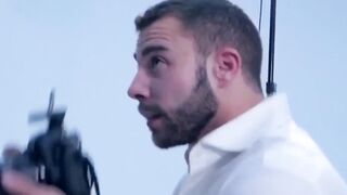 Classy Model Ass Bared For Muscular Photographer's Camera