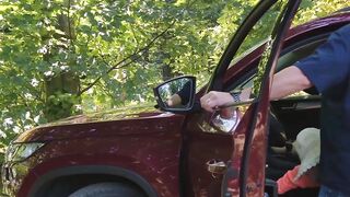 Grandpa's Car Blowjob - Old Man Fucks barely legal Slut Ariella Ford