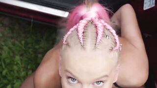 Grandpa's Car Blowjob - Old Man Fucks barely legal Slut Ariella Ford