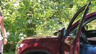 Grandpa's Car Blowjob - Old Man Fucks barely legal Slut Ariella Ford