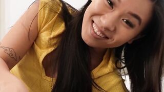 Asian Cutie Kimmy Kims Gets Her Mouth Filled With A Huge Load