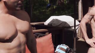 Bi-Curious Blondie Abbey Marine Gets Double Penetrated In The Pool