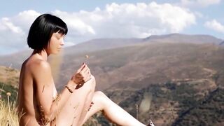 Petite Latino Teenage Cutie Sophie - Naked Mountain Top Poses & Masturbation