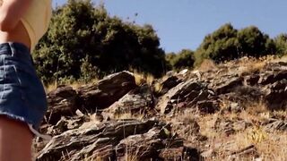 Petite Latino Teenage Cutie Sophie - Naked Mountain Top Poses & Masturbation