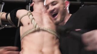 Blindfold Bondage BDSM Threesome with Older Man - barely legal Twinks Fucked by Daddy's Boyfriend