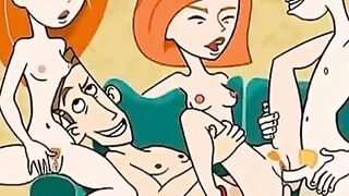 Four-Way Orgasm Fest Featuring Popular Cartoon Characters