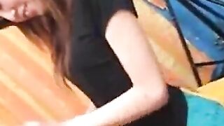 Japanese Couple Sharing Intimate Moments in Bedroom
