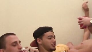 Fraternity Bros Share Their Hard Dick In A Group Orgy