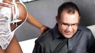 Ebony Milf Throat-Pounding FFM Orgy with Big Black Dick
