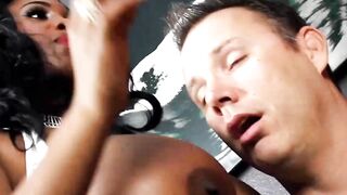 Ebony Milf Throat-Pounding FFM Orgy with Big Black Dick