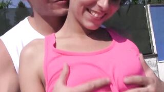 Teenage Slut Outdoor Fucked Hard On A Public Court - PornPros