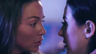 Angela & Abby's Lesbian Threesome - Double Penetration Blowjob