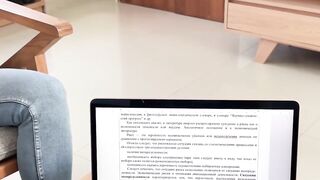 Horny Teen Girl's Ass Fucked While Homework Waiting