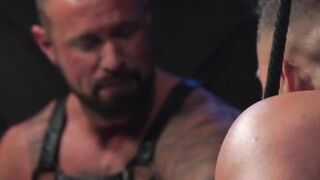 Muscular Hunks Dominant Bondage Threesome with Big Dick Action
