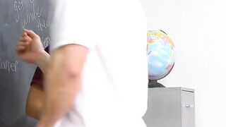 HOTTIE DILLON HARPER - Teasing & Seducing Professor's Big Dick in Classroom