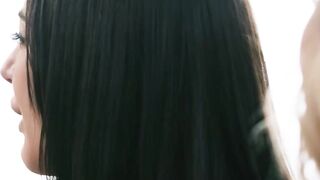 Lesbian Seduction - Girl Next Door Gets Her First Threesome With Horny Lesbo's