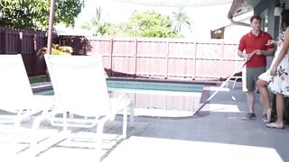 Poolside Cheating Wife - Husband Films His Hotwifes Threesome With Pool Guy